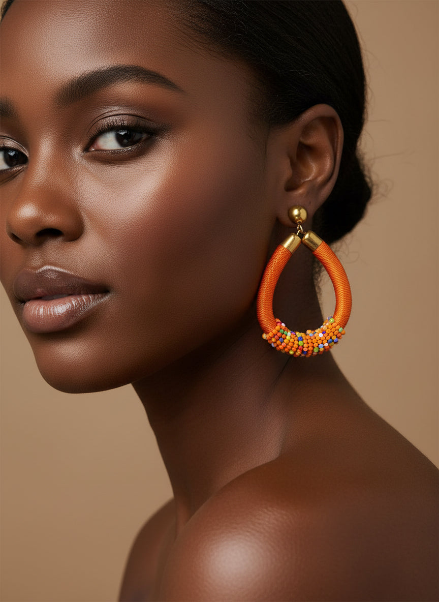 Beaded Hoop Earrings