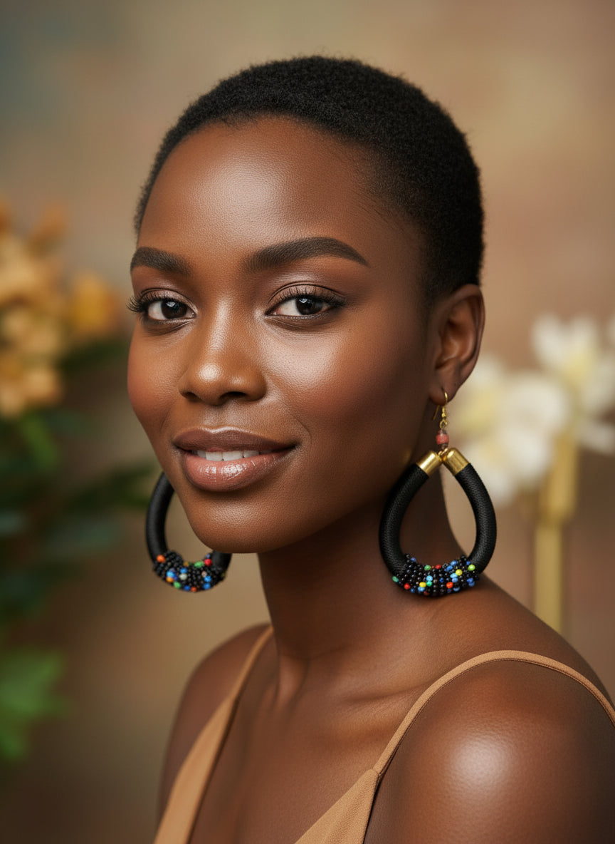 Beaded Hoop Earrings