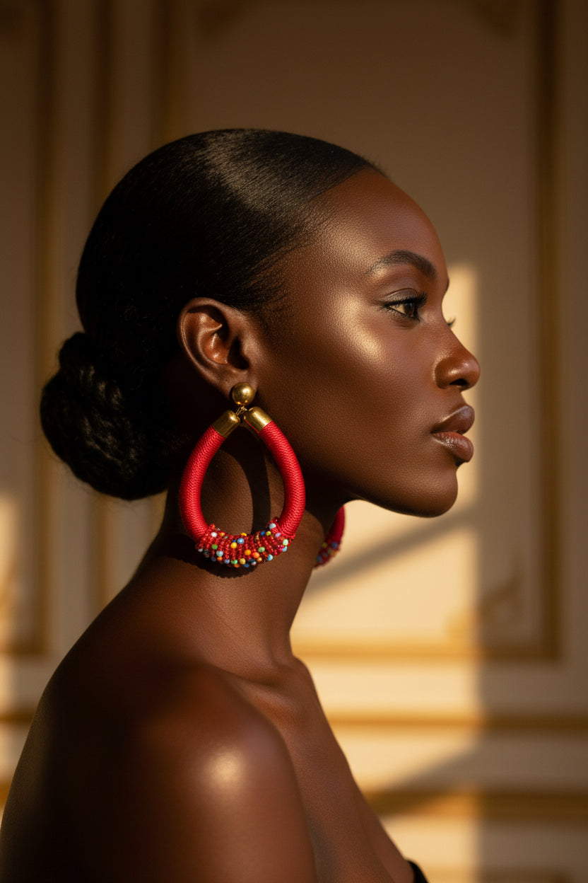 Beaded Hoop Earrings