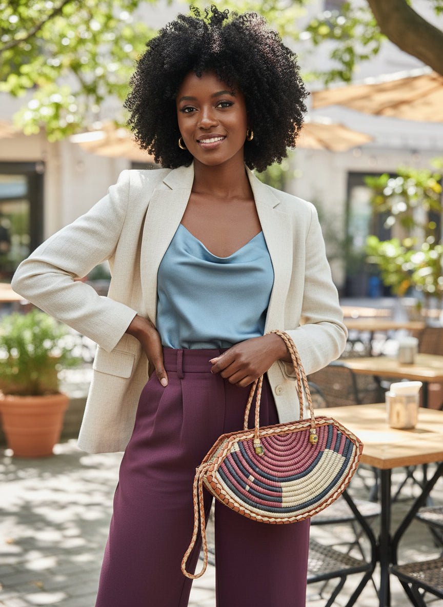 Burkinabe Batik Leather Handbag