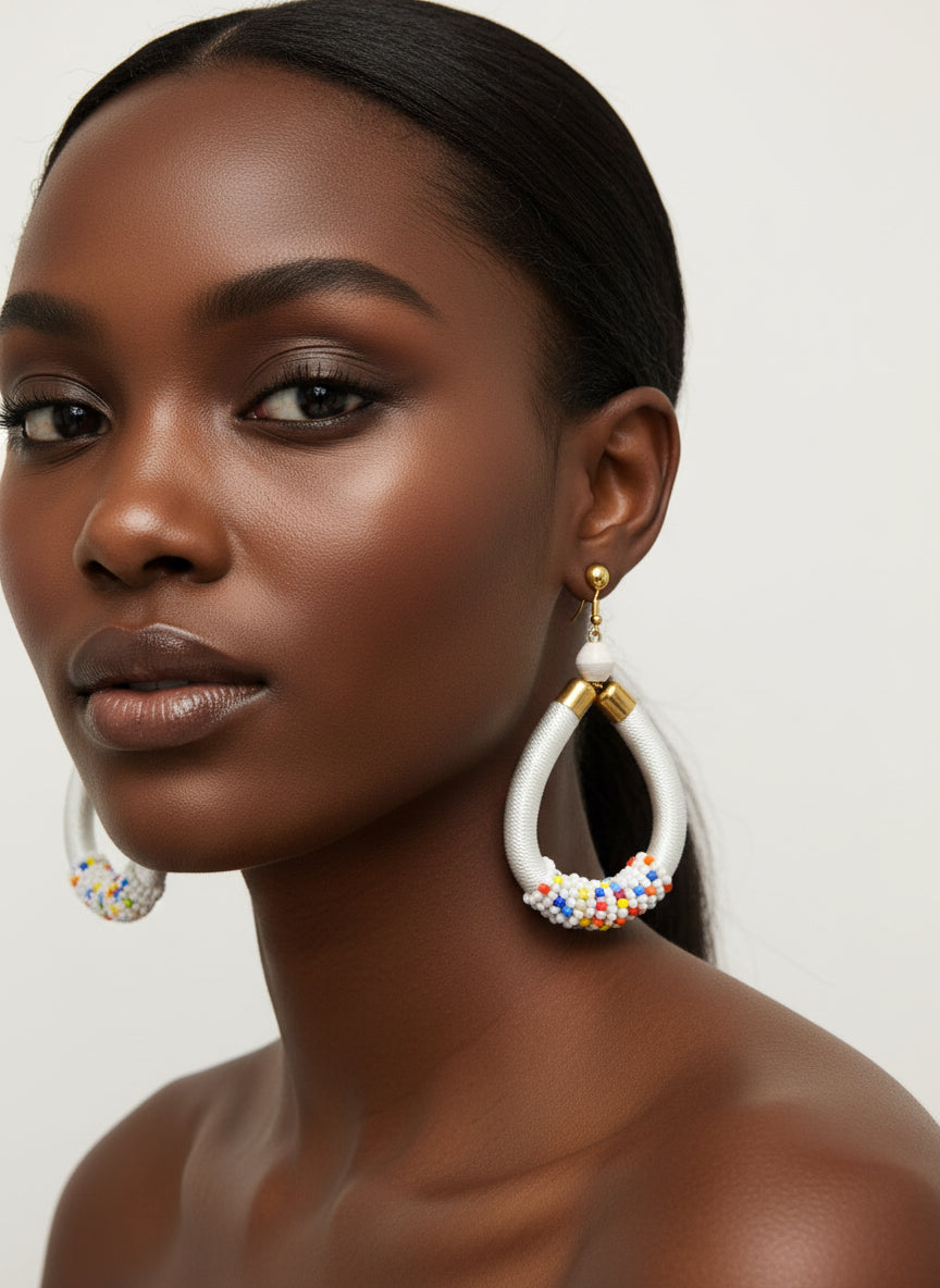 Beaded Hoop Earrings